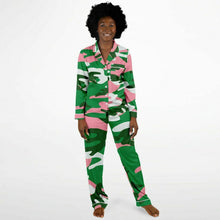 Load image into Gallery viewer, Camo Pretty Sleep Women's Satin Pajamas - AOP