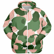 Load image into Gallery viewer, Pretty Muted Camo Print Curvy Plus Zip-Up Hoodie