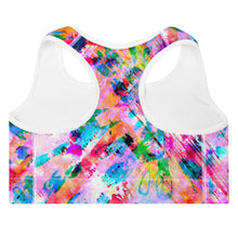 Load image into Gallery viewer, Pink Confetti Watercolor - Padded Sports Bra