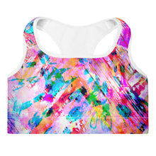 Load image into Gallery viewer, Pink Confetti Watercolor - Padded Sports Bra