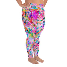 Load image into Gallery viewer, Pink Confetti Watercolor - Curvy Plus Size Leggings