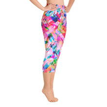 Load image into Gallery viewer, Pink Confetti Watercolor - Active Capri Leggings