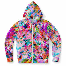 Load image into Gallery viewer, Pink Confetti Zip Up Hoodie