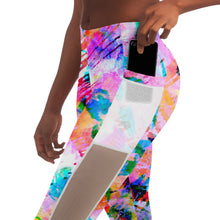 Load image into Gallery viewer, Pink Confetti Mesh Leggings