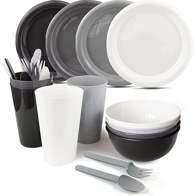 Plastic Dinner Set w/cups & utensils - 1 item
