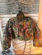 Cropped Splattered Camo Jacket