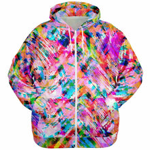 Load image into Gallery viewer, Pink Confetti Curvy Plus Zip Up Hoodie
