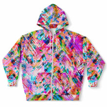 Load image into Gallery viewer, Pink Confetti Curvy Plus Zip Up Hoodie
