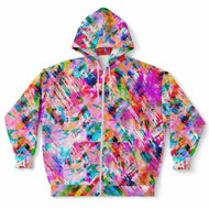 Pink Confetti Curvy Plus Zip Up Hoodie