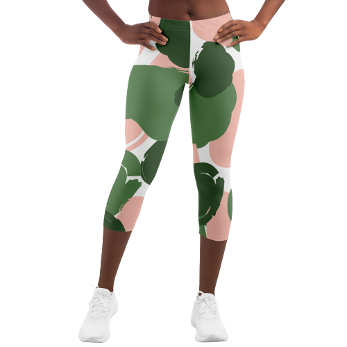 Pretty Muted Camo Print Active Capri