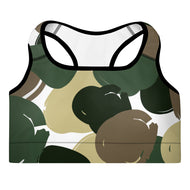 Love Camo Print - Padded Sports Bra