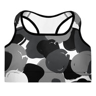 Gray Day Camo Print - Padded Sports Bra