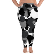 Gray Day Camo Print - Curvy Size Leggings