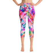 Pink Confetti Watercolor - Active Capri Leggings